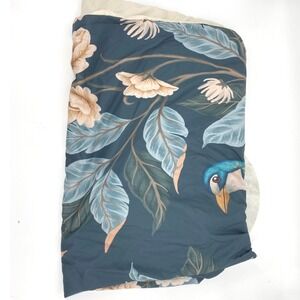 Deny‎ Designs Twin XL Duvet Cover Floral Bird Blue Beige Botanical Bedding